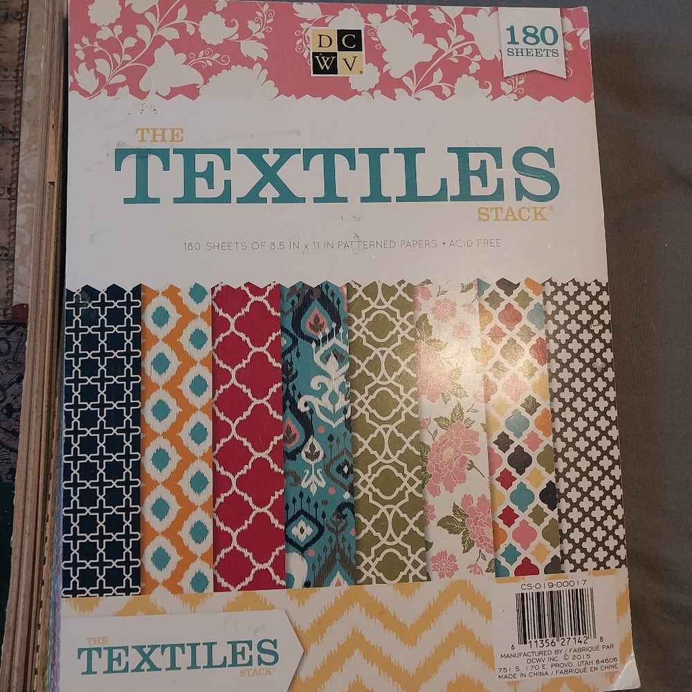 1 Heirloom and 1 Textiles Paper Stack Set Scrapbook And Junk Journaling Paper - Picture 2 of 3